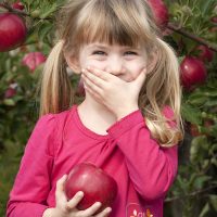 Hailey in the orchard